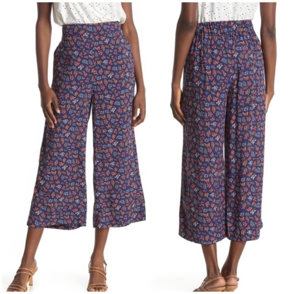 Madewell Garden Party High Waisted Wide Leg Floral Pants